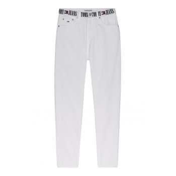 Blugi slim fit cu banda logo
