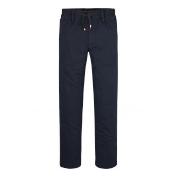 Pantaloni din amestec de bumbac organic cu snur in talie