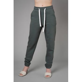 Pantaloni sport din amestec de bumbac cu snur