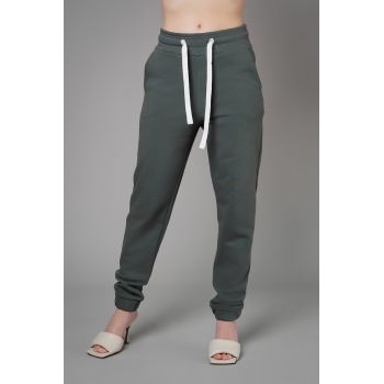 Pantaloni sport din amestec de bumbac cu snur