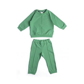 Set de bluza sport cu decolteu la baza gatului si pantaloni sport