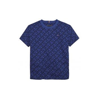 Tricou cu decolteu la baza gatului cu logo
