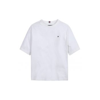 Tricou cu decolteu la baza gatului cu logo