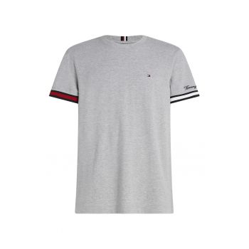 Tricou slim fit din bumbac organic pique