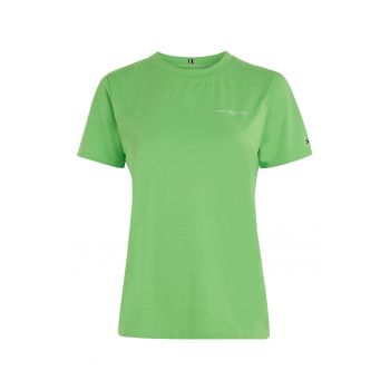 Tricou din amestec de bumbac organic cu decolteu la baza gatului