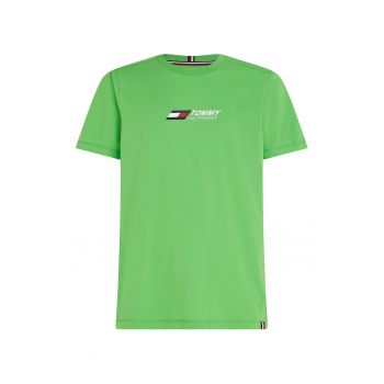 Tricou din amestec de bumbac organic cu logo - pentru fitness