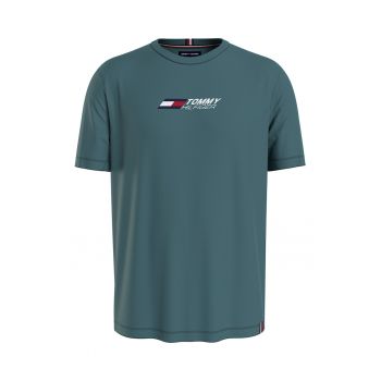 Tricou din amestec de bumbac organic cu logo - pentru fitness