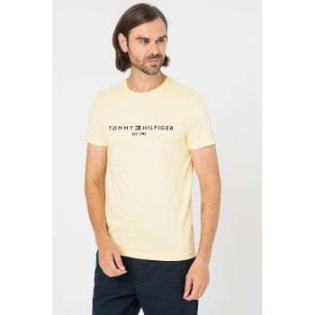 Tricou slim fit din bumbac organic