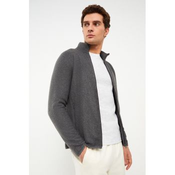 Bluza sport lejera din material fleece cu fermoar