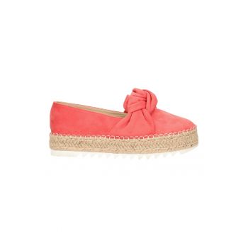 Espadrile din material textil cu detaliu frontal innodat