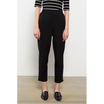 Pantaloni crop cu talie inalta