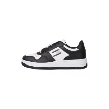 Pantofi sport de piele cu design in doua nuante