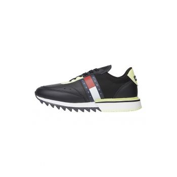 Pantofi sport de piele cu insertii de material textil