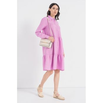 Rochie din amestec de in cu croiala A