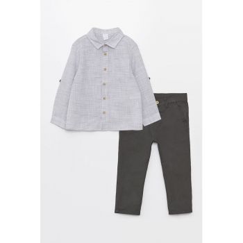 Set de pantaloni si camasa din bumbac - 2 piese