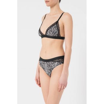 Sutien cu cupe triughiulare si model animal print