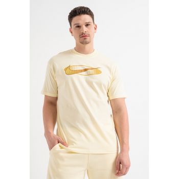 Tricou cu decolteu la baza gatului si imprimeu Retro Swoosh