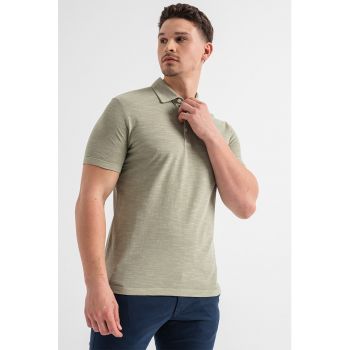 Tricou polo regular fit cu aplicatie logo