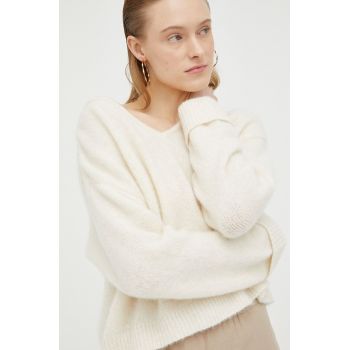 American Vintage pulover din amestec de in culoarea bej