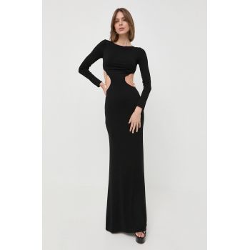 Elisabetta Franchi rochie culoarea negru, maxi, mulata