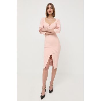 Elisabetta Franchi rochie culoarea roz, mini, mulata