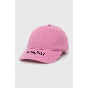 Lovechild șapcă de baseball din bumbac culoarea roz, cu imprimeu