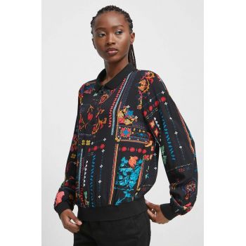 Medicine bluza femei, culoarea negru, modelator