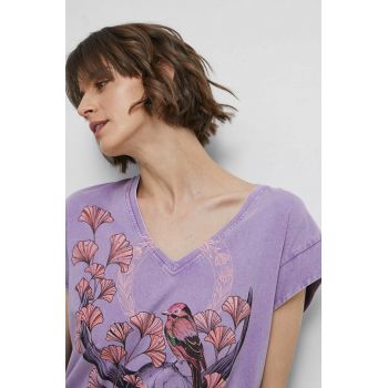 Medicine tricou din bumbac culoarea violet