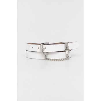MICHAEL Michael Kors curea femei, culoarea alb