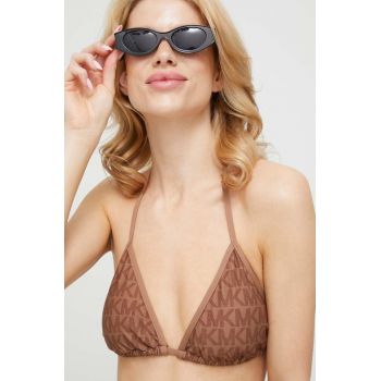 MICHAEL Michael Kors sutien de baie culoarea maro, cupa usor rigidizata de firma original