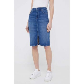 Pepe Jeans fusta jeans Nikita culoarea albastru marin, mini, creion