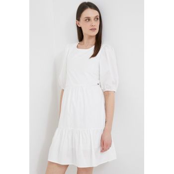 Pepe Jeans rochie din bumbac Bella culoarea bej, mini, evazati de firma originala