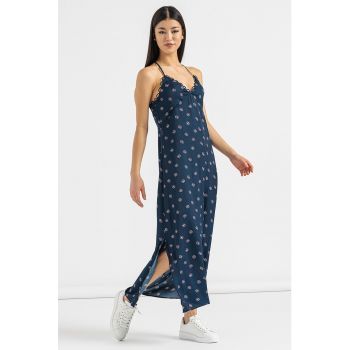 Rochie cu decolteu in V si imprimeu floral Pala