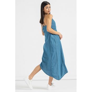 Rochie de denim cu terminatie asimetrica Dani ieftina