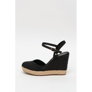 Sandale tip espadrile cu garnituri de piele Basic Closed Toe