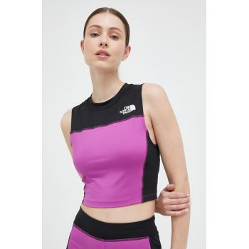 The North Face top de antrenament culoarea violet