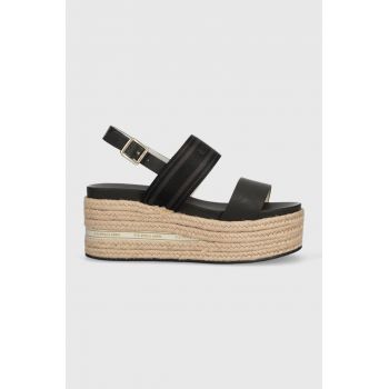 U.S. Polo Assn. sandale LOREN femei, culoarea negru, toc pana, LOREN006D