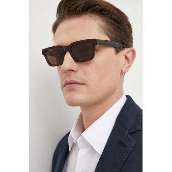 Alexander McQueen ochelari de soare barbati, culoarea maro de firma originali