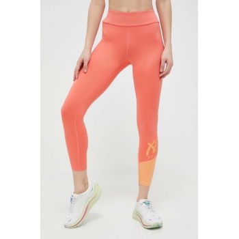 Asics leggins de antrenament Tiger culoarea portocaliu, cu imprimeu ieftini