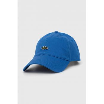 Lacoste șapcă de baseball din bumbac culoarea bleumarin, cu imprimeu RK0491-031