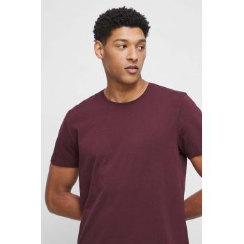 Medicine tricou barbati, culoarea bordo, neted ieftin