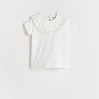 Reserved - Bluză cu volănașe - Ivory