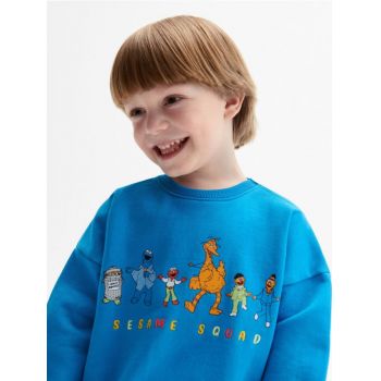 Reserved - Bluză sport oversized Sesame Street - Albastru