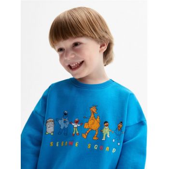 Reserved - Bluză sport oversized Sesame Street - albastru