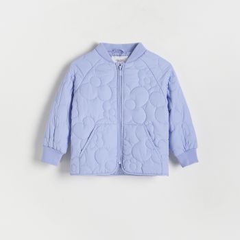 Reserved - Jachetă cu inserții matlasate decorative - Albastru