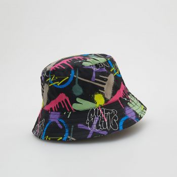 Reserved - Pălărie bucket cu imprimeu - Negru