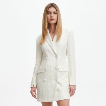 Reserved - Rochie mini tip blazer - Ivory