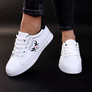 Adidași cu talpa joasa albi Jumina