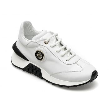 Pantofi EPICA albi, 6388715, din piele naturala