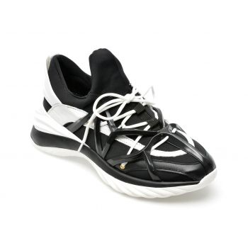 Pantofi GRYXX alb-negru, P241, din material textil